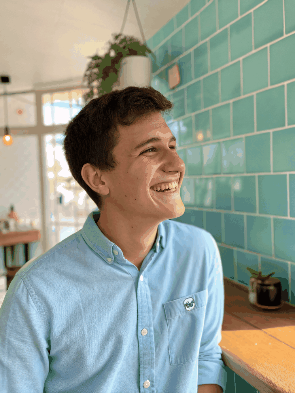 Marcus smiling in natural morning light
